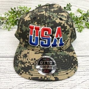 NEW USA Embroidered Camo Adjustable Hat